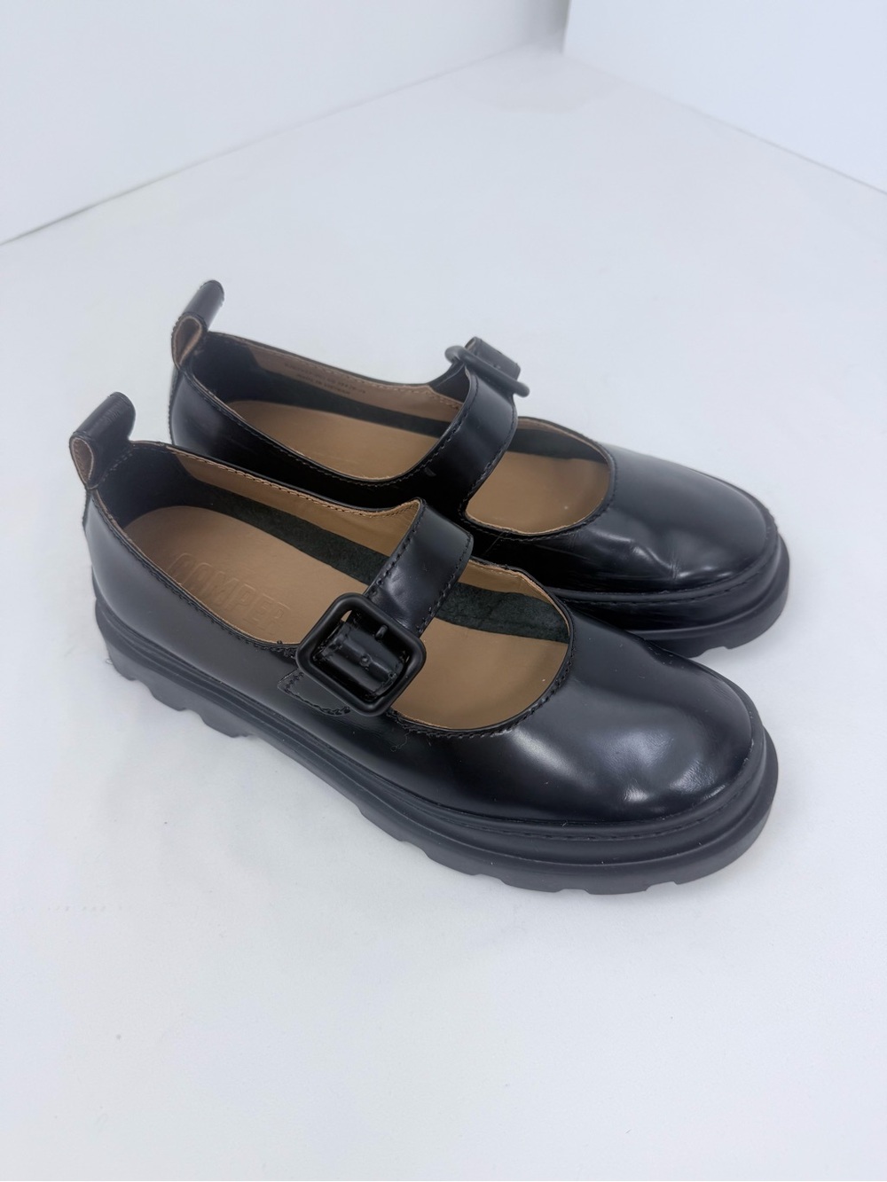 Camper BRUTUS Black Leather Low Heel Side Buckle Lightweight Mary Jane Shoes - Picture 7 of 16